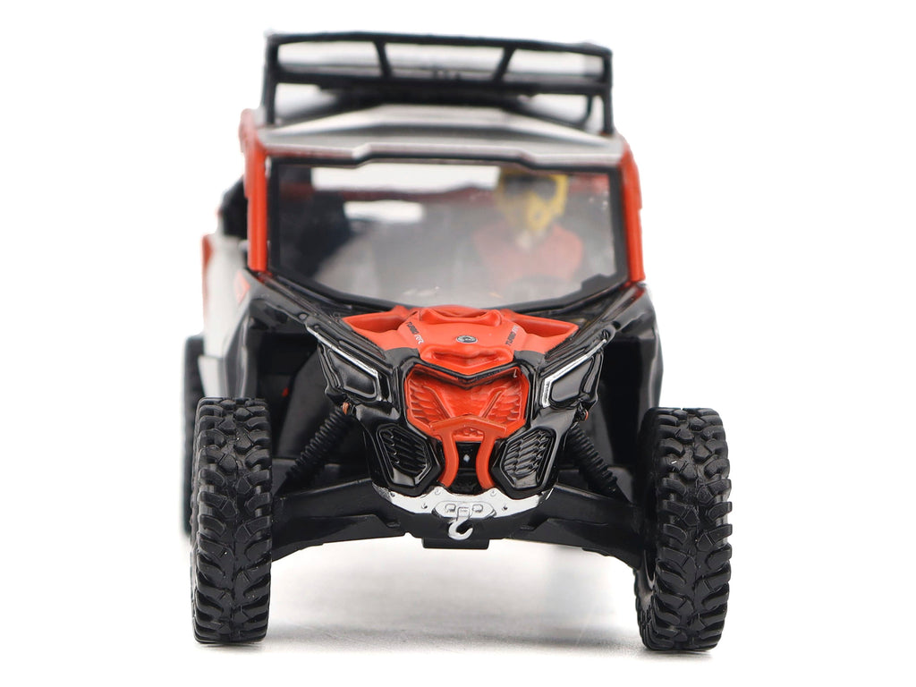 Can-Am Maverick X3 X RS Turbo RR Sand Version Chalk Gray and Magma Red with Driver Figure 1/32 Diecast Model by BRP Models