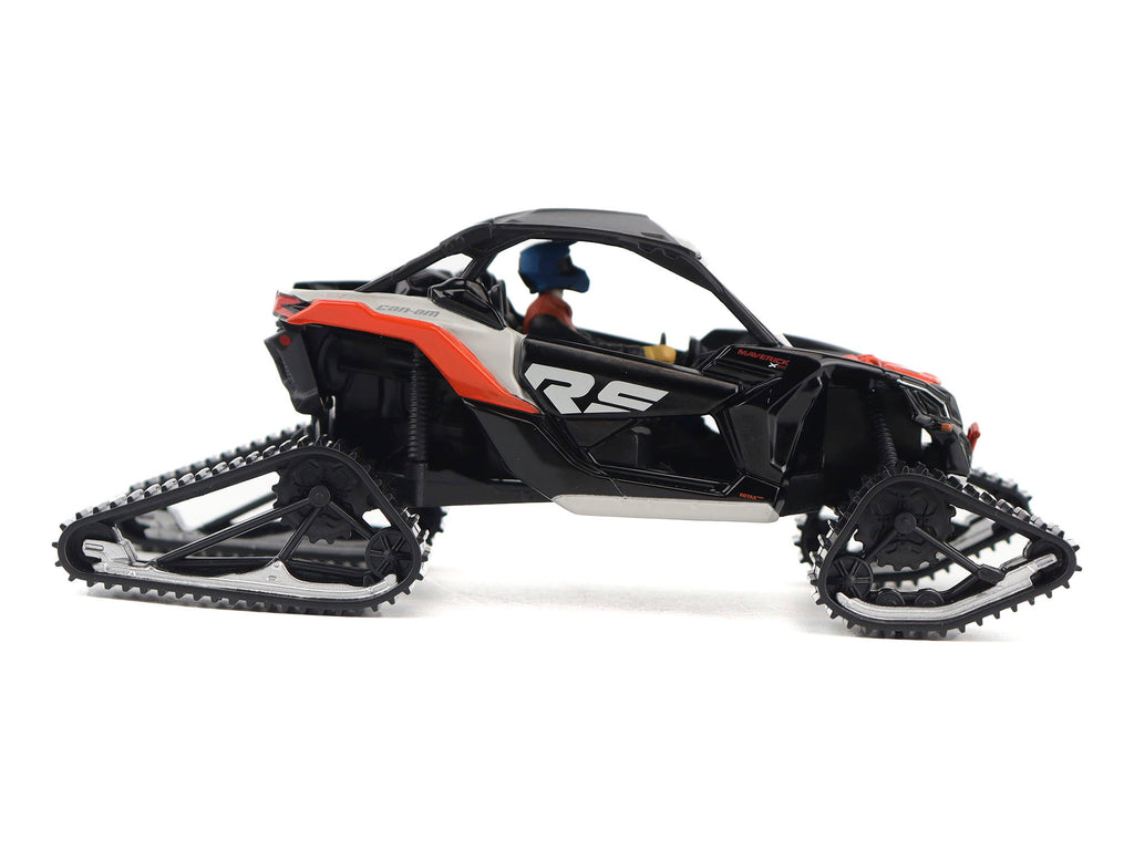 Can-Am Maverick X3 X RS Turbo RR Winter Version Chalk Gray and Magma Red with Driver Figure 1/32 Diecast Model by BRP Models