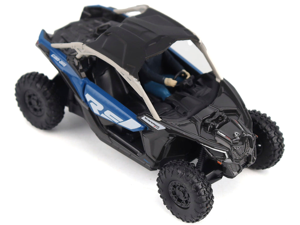 Can-Am Maverick X3 X RS Turbo RR Intense Blue and Chalk Gray with Driver Figure 1/32 Diecast Model by BRP Models