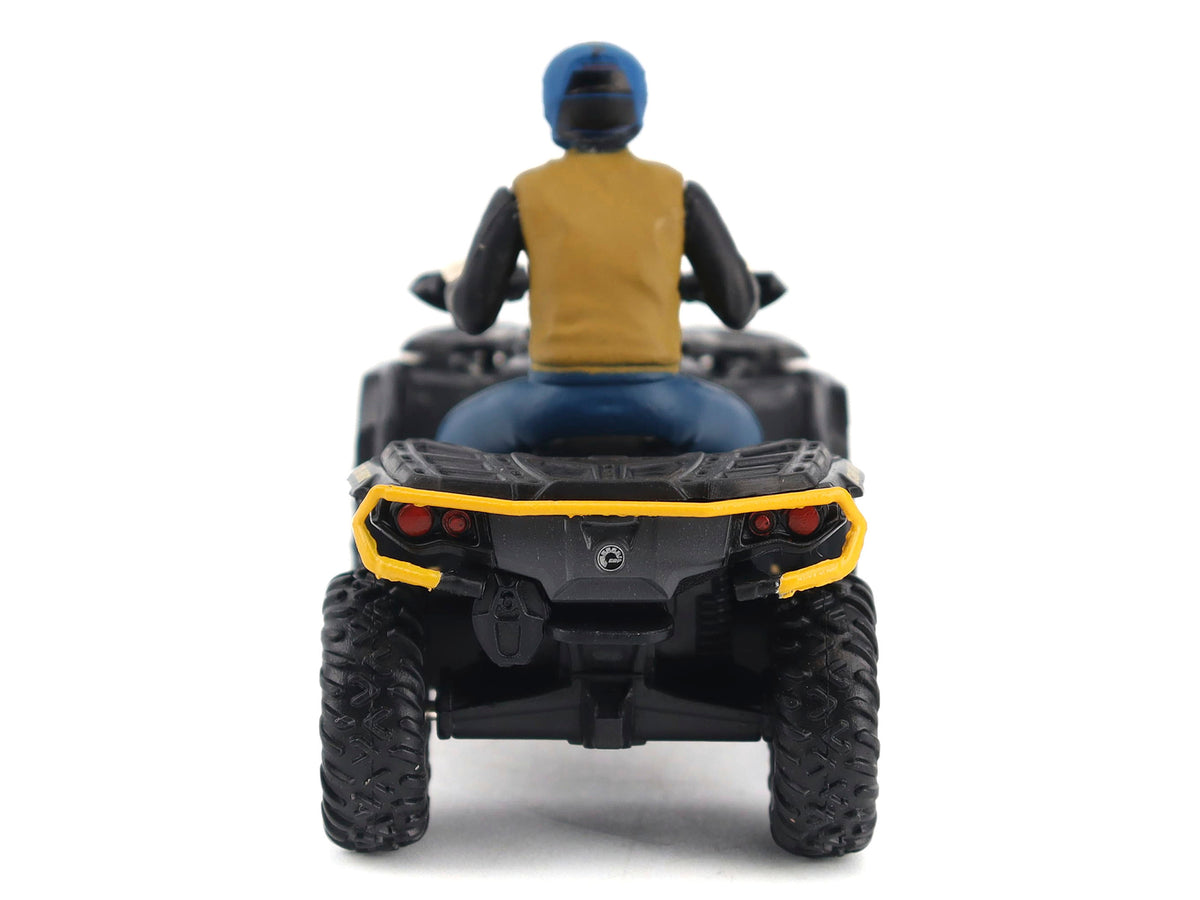 Can-Am Outlander XT-P 1000R ATV Iron Gray and Neo Yellow with Driver Figure 1/32 Diecast Model by BRP Models