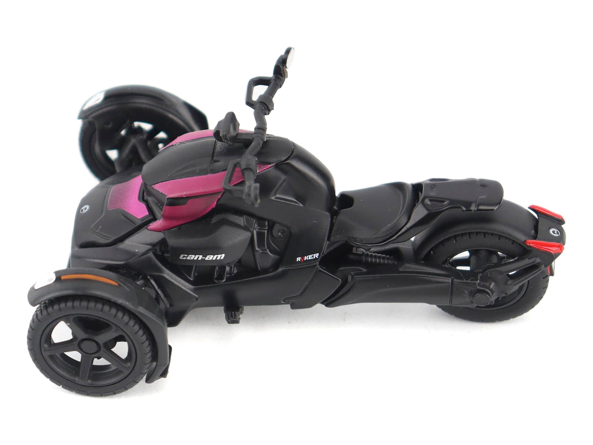Can-Am Ryker 3-Wheel Motorcycle Pink Punk and Black with Driver Figure 1/32 Diecast Model by BRP Models