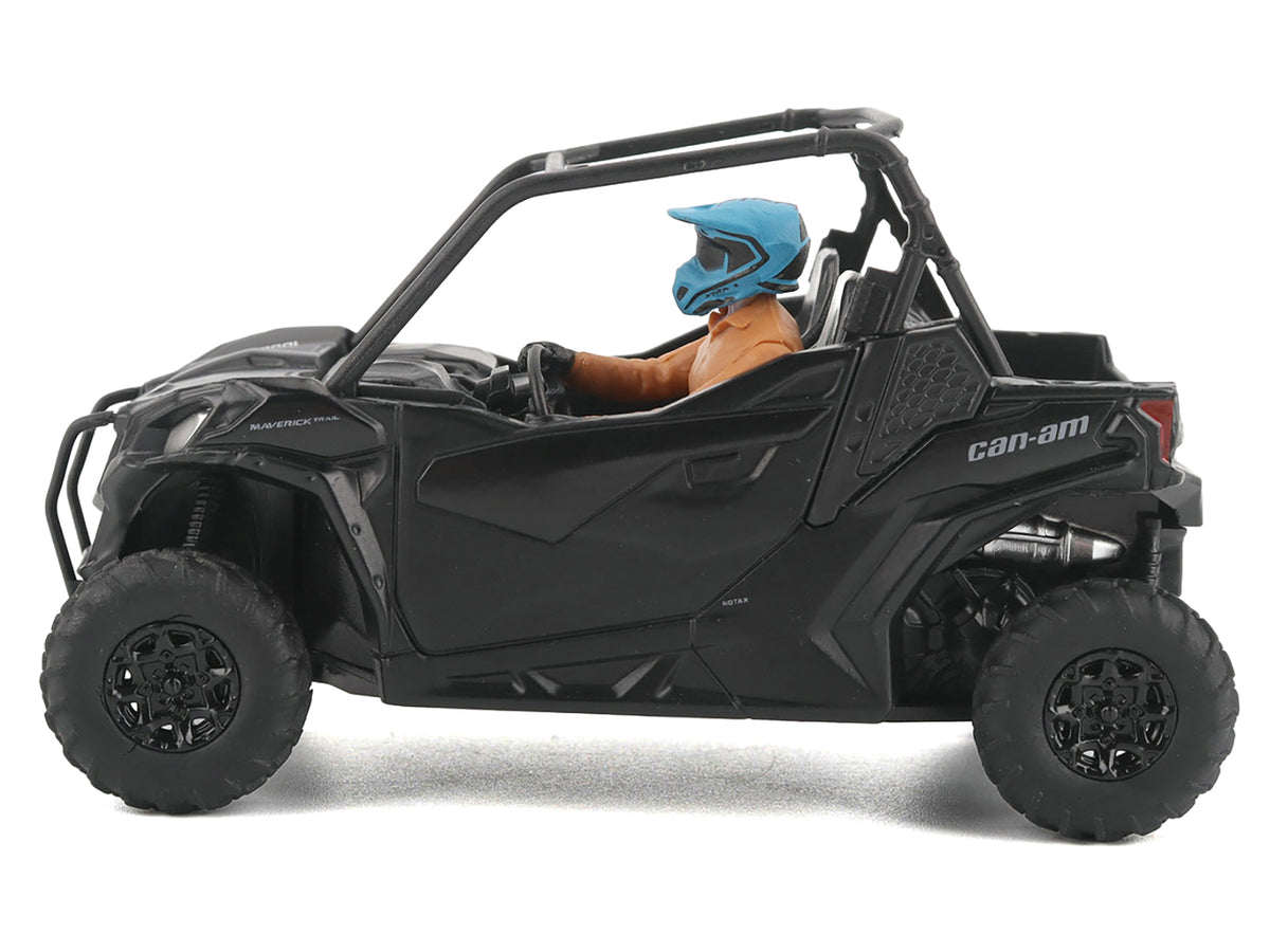 Can-Am Maverick Trail DPS 1000 Matt Black with Driver Figure 1/32 Diecast Model by BRP Models