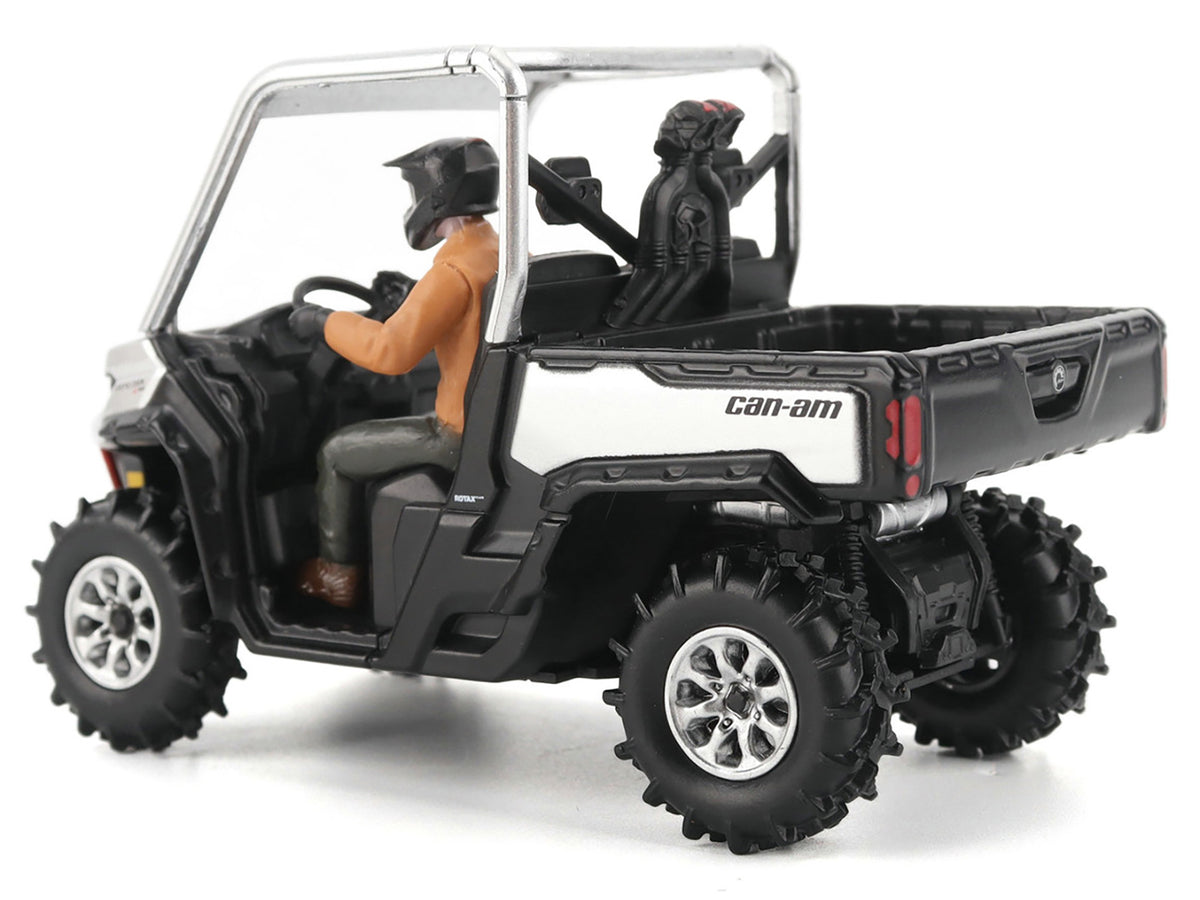 Can-Am Defender XMR Silver Metallic and Black with Driver Figure 1/32 Diecast Model by BRP Models