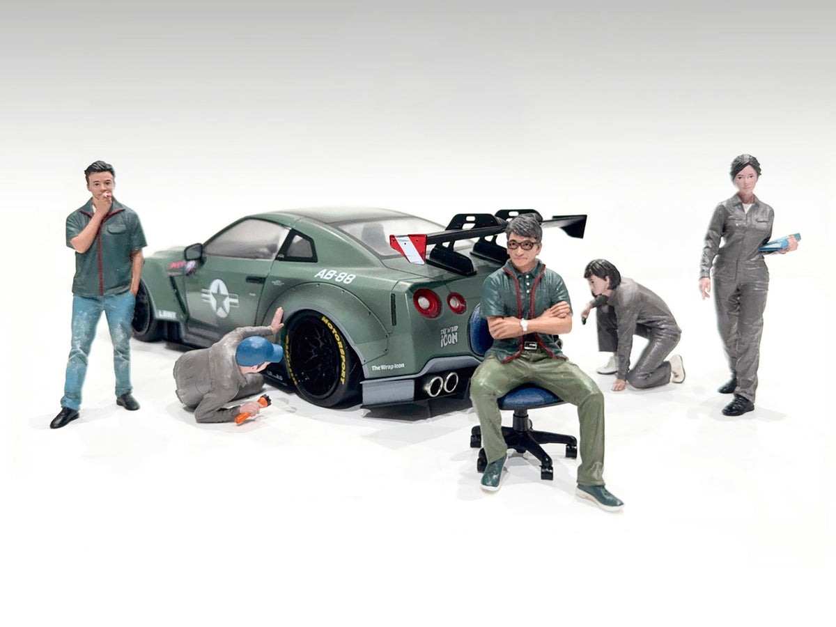 'Top Tuners' 5 piece Figure Set 'Premium' Series for 1/18 Scale Models by American Diorama