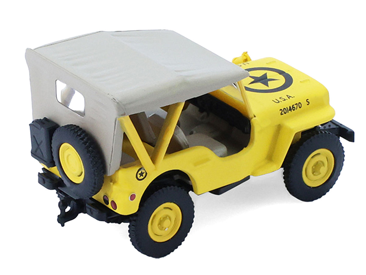 1942 Willys MB Jeep 'Control Jeep - U.S. Army Air Forces' Yellow with Beige Top 'Battalion 64' Series 6 1/64 Diecast Model Car by Greenlight
