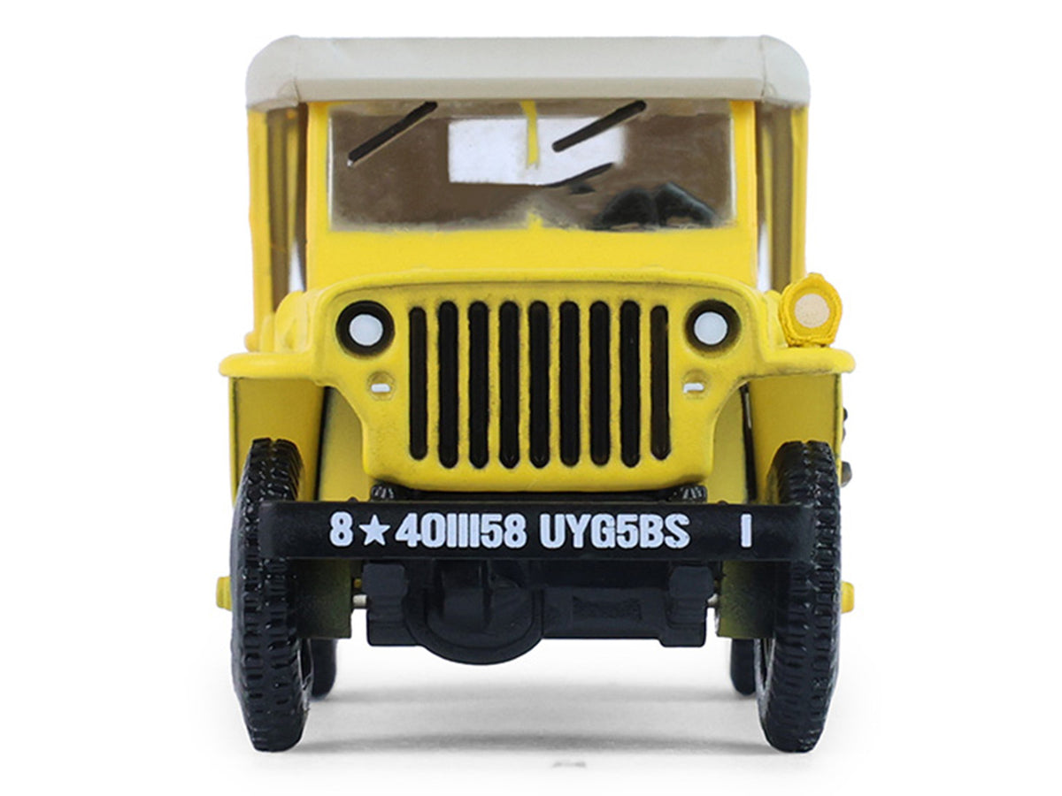 1942 Willys MB Jeep 'Control Jeep - U.S. Army Air Forces' Yellow with Beige Top 'Battalion 64' Series 6 1/64 Diecast Model Car by Greenlight