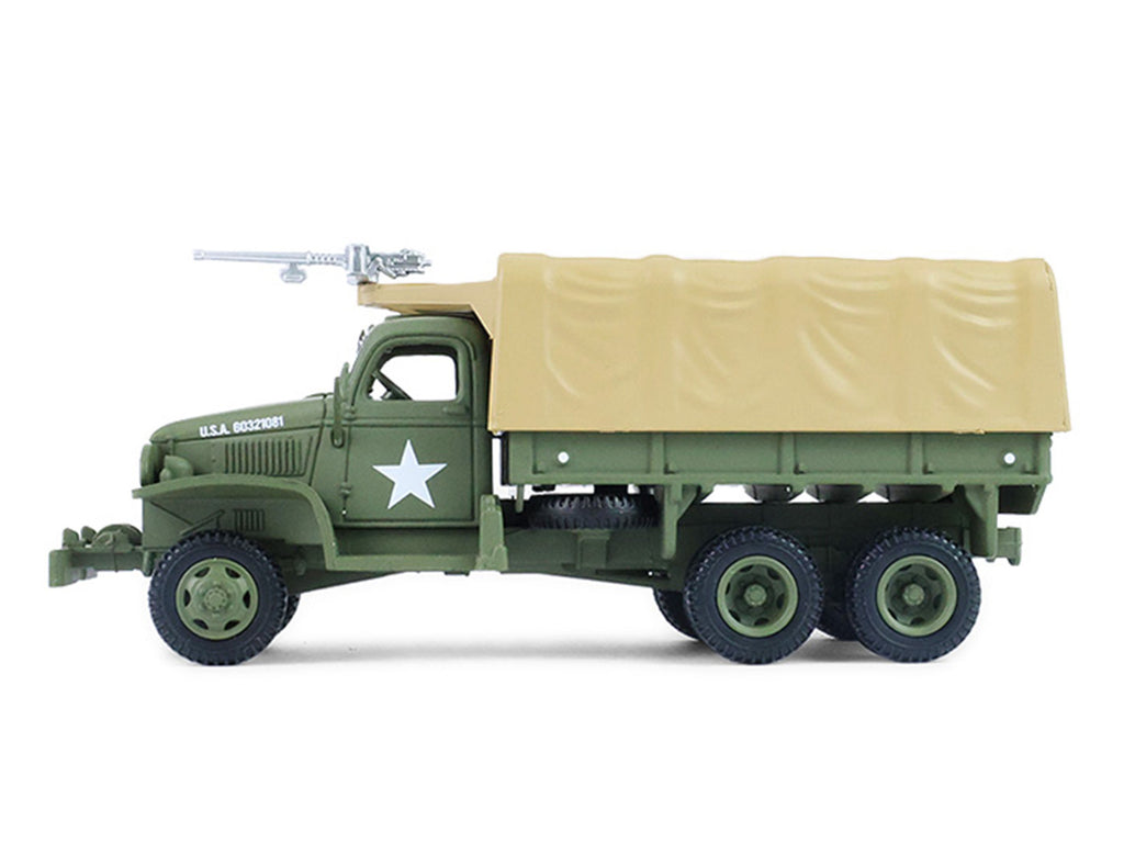 1944 GMC CCKW 353 A1 2.5T Truck 'U.S. Army - WWII' Olive Drab with Tan Top 'Battalion 64' Series 6 1/64 Diecast Model Car by Greenlight