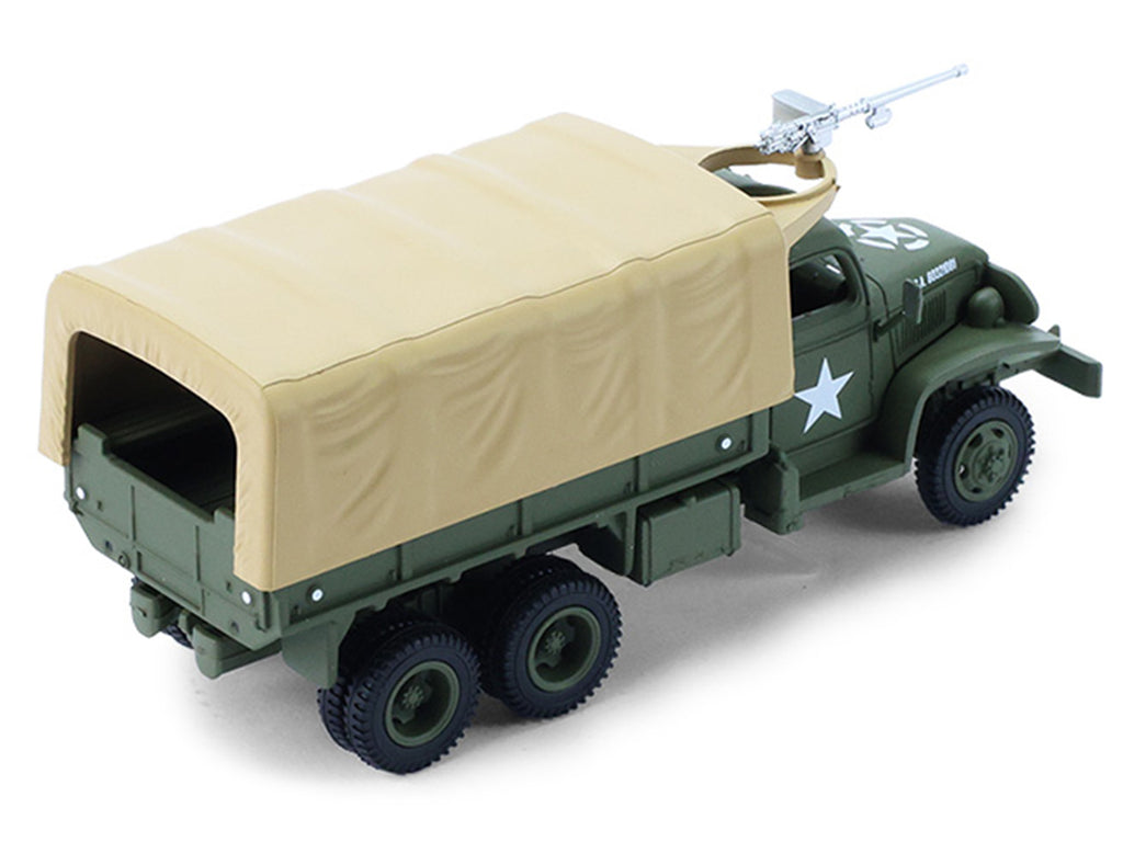 1944 GMC CCKW 353 A1 2.5T Truck 'U.S. Army - WWII' Olive Drab with Tan Top 'Battalion 64' Series 6 1/64 Diecast Model Car by Greenlight