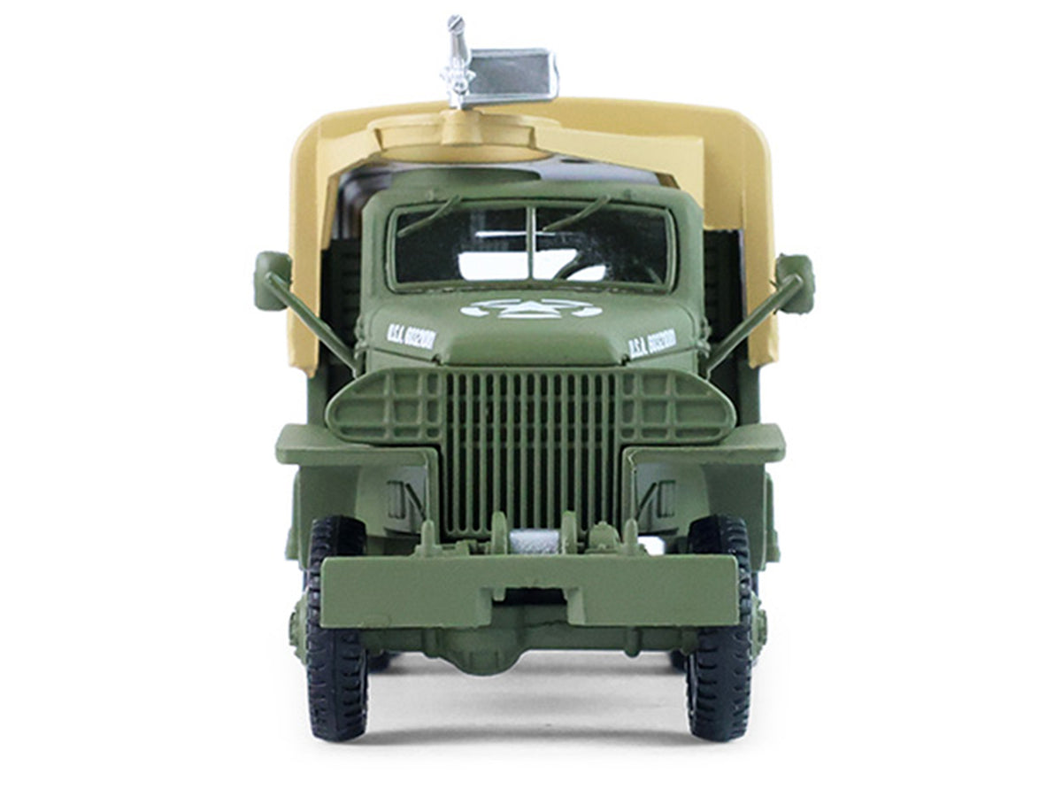 1944 GMC CCKW 353 A1 2.5T Truck 'U.S. Army - WWII' Olive Drab with Tan Top 'Battalion 64' Series 6 1/64 Diecast Model Car by Greenlight