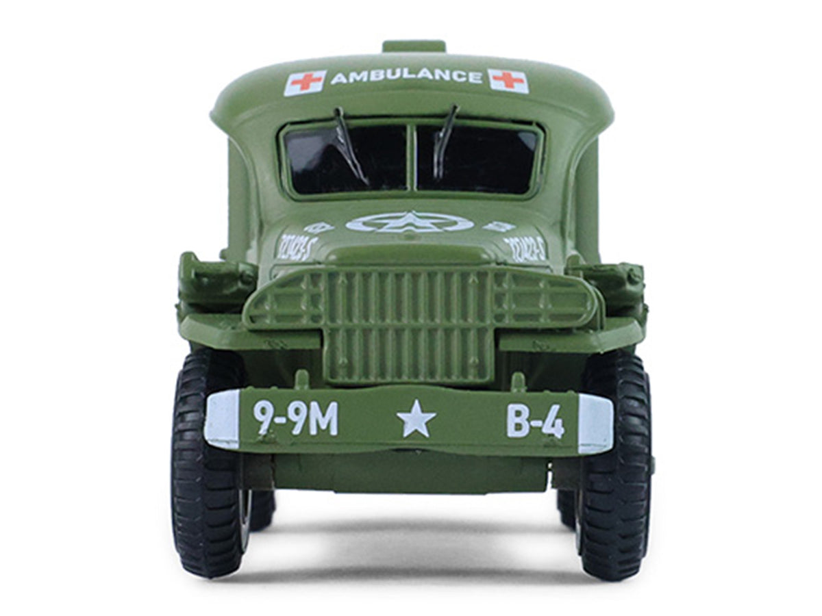1944 Dodge WC-54 4X4 Ambulance 'U.S. Army - WWII' Green with Graphics 'Battalion 64' Series 6 1/64 Diecast Model Car by Greenlight