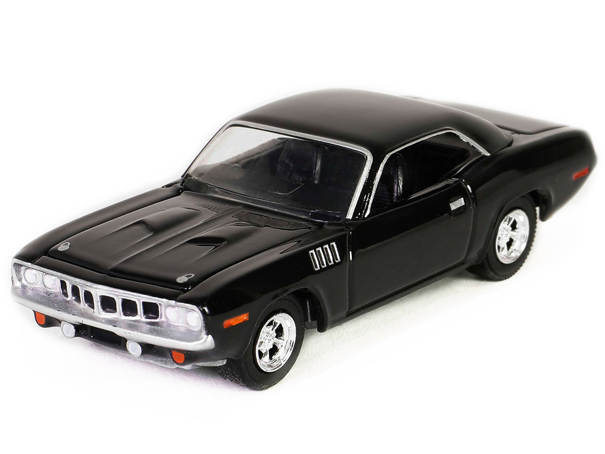Plymouth Barracuda Black 'John Wick: Chapter 4' (2023) Movie 'Hollywood Series' Release 41 1/64 Diecast Model Car by Greenlight