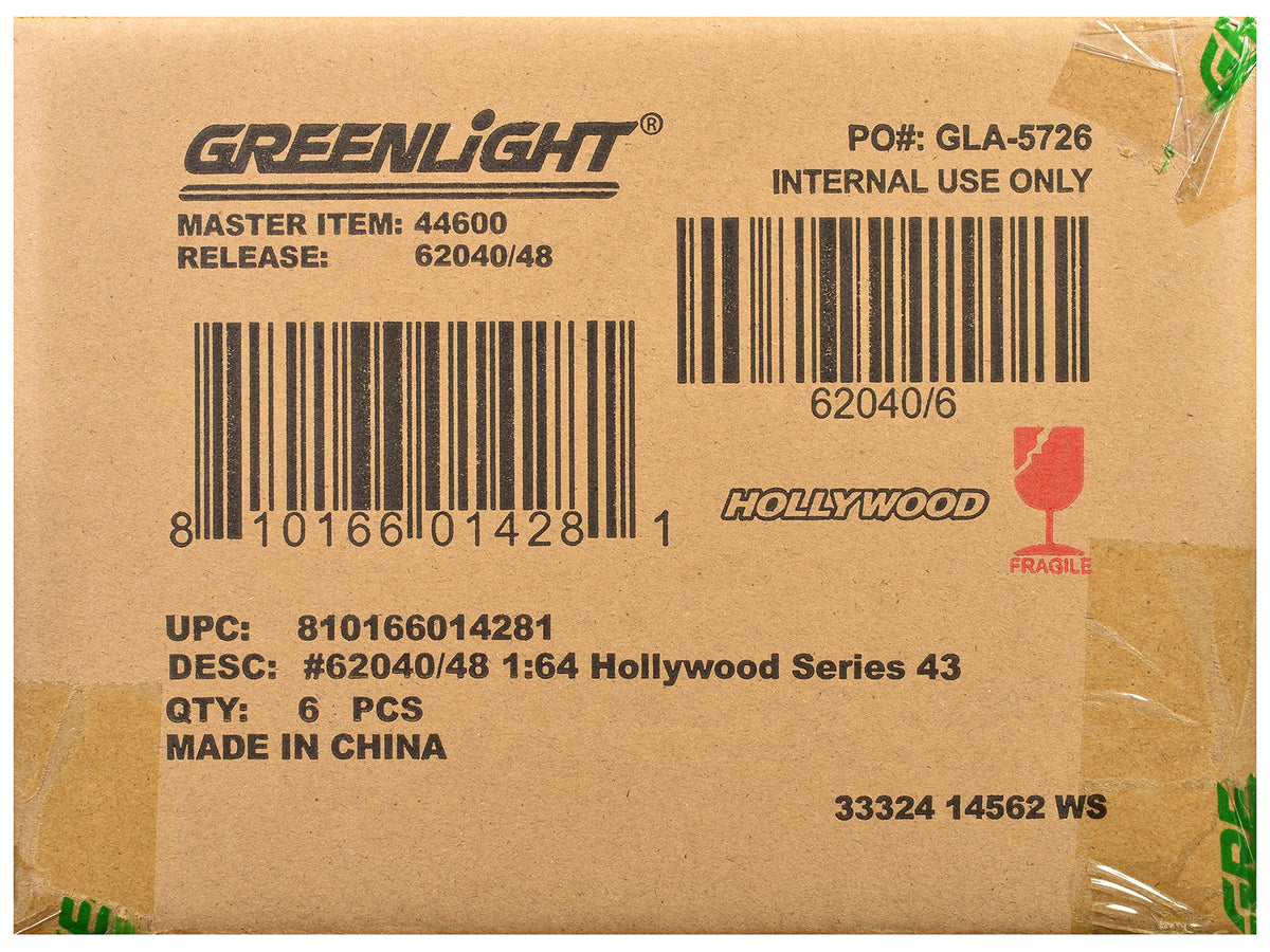 'Hollywood Series' Set of 6 pieces Release 43 1/64 Diecast Model Cars by Greenlight