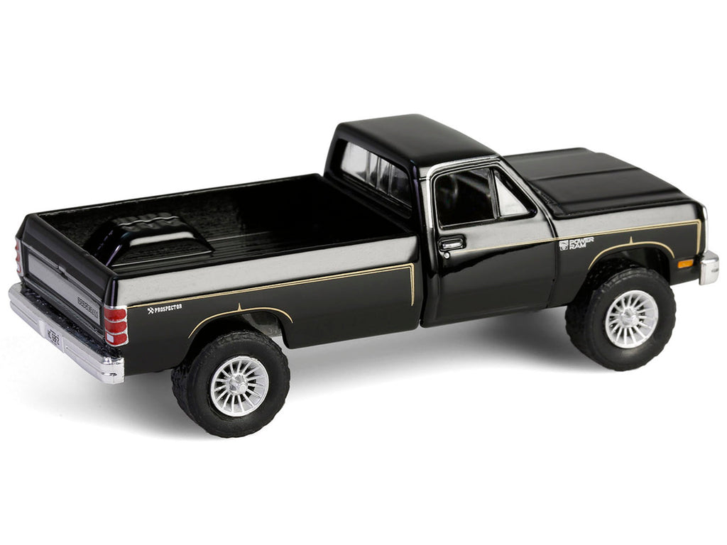 1981 Dodge Power Ram Prospector Pickup Truck Black 'The A-Team' (1983-1987) TV Series 'Hollywood Series' Release #43 1/64 Diecast Model Car by Greenlight