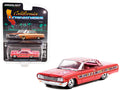 1964 Chevrolet Impala Lowrider Pink Metallic with Rose Graphics and Pink Interior 'California Lowriders' Release 1 1/64 Diecast Model Car by Greenlight
