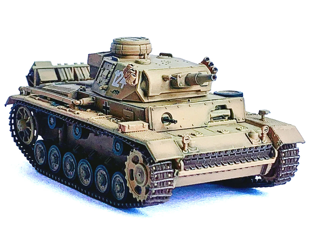 Germany Pz.Kpfw.III Ausf.N DAK Tank #124 's.Pz.Abt.501 Tunisia Tiger Insignia' (1942/43) 'NEO Dragon Armor' Series 1/72 Plastic Model by Dragon Models