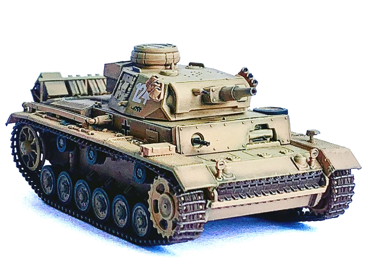 Germany Pz.Kpfw.III Ausf.N DAK Tank #124 's.Pz.Abt.501 Tunisia Tiger Insignia' (1942/43) 'NEO Dragon Armor' Series 1/72 Plastic Model by Dragon Models