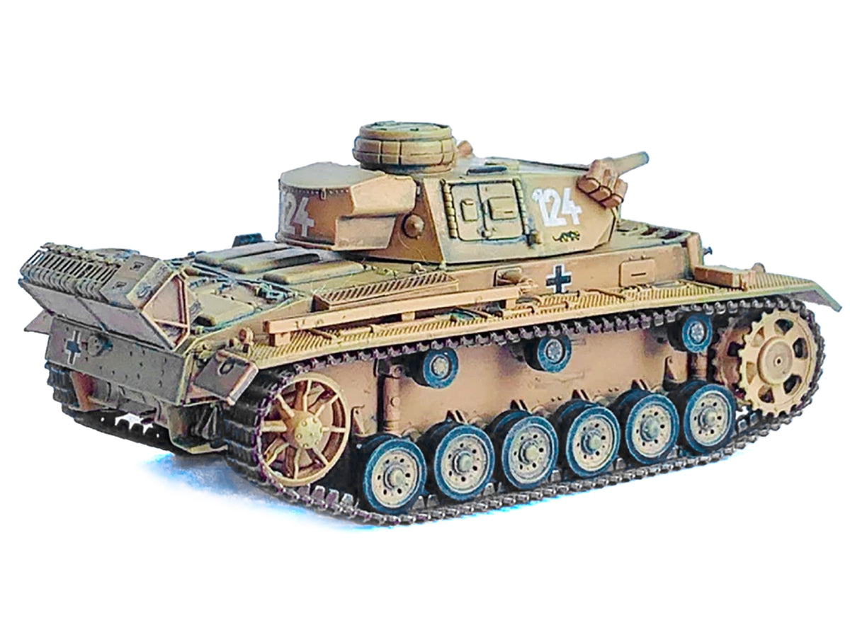 Germany Pz.Kpfw.III Ausf.N DAK Tank #124 's.Pz.Abt.501 Tunisia Tiger Insignia' (1942/43) 'NEO Dragon Armor' Series 1/72 Plastic Model by Dragon Models