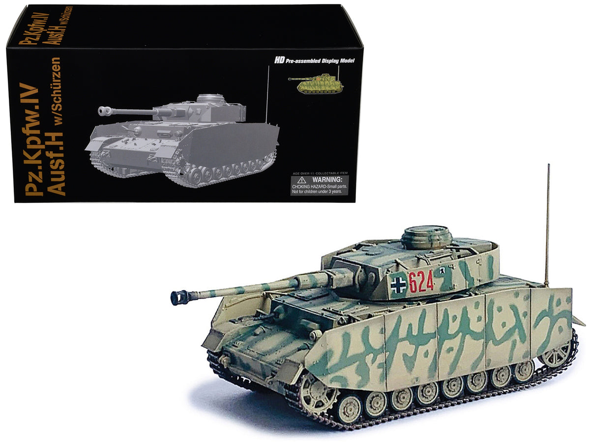 Germany Pz.Kpfw.IV Ausf.H with Schurzen Tank #624 '3.Pz.Div. Ukraine' (1943) 'NEO Dragon Armor' Series 1/72 Plastic Model by Dragon Models