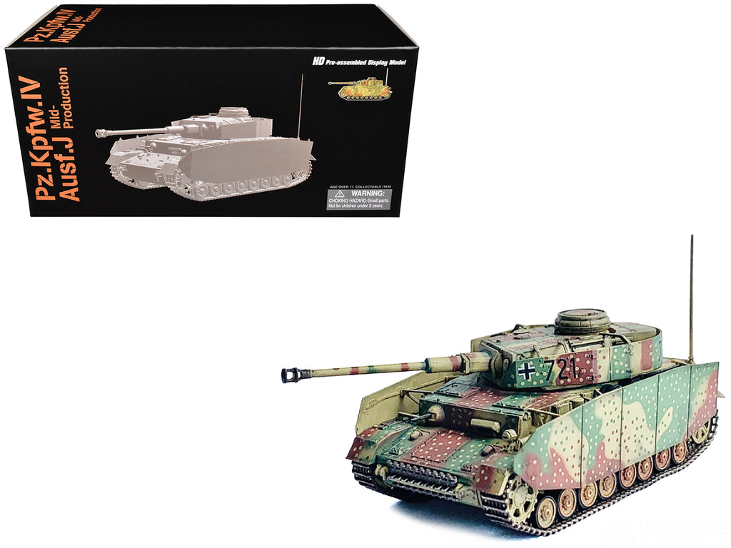 Germany Pz.Kpfw.IV Ausf.J Mid Production Tank '#721 Western Front' (1944) 'NEO Dragon Armor' Series 1/72 Plastic Model by Dragon Models