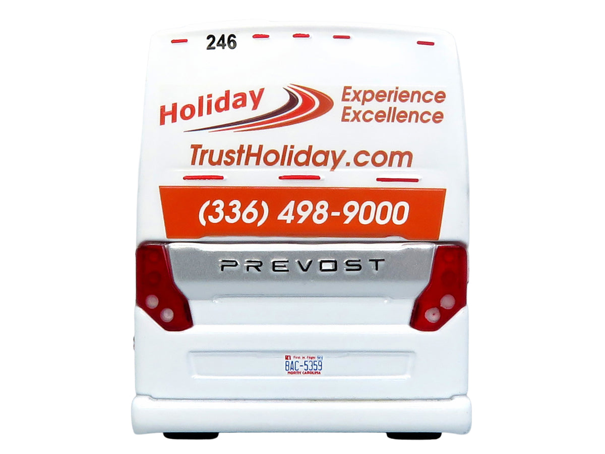 Prevost H3-45 Coach Bus 'Holiday Tours - 2024 IMG Operator of the Year' White with Graphics Limited Edition 1/64 Diecast Model by Iconic Replicas