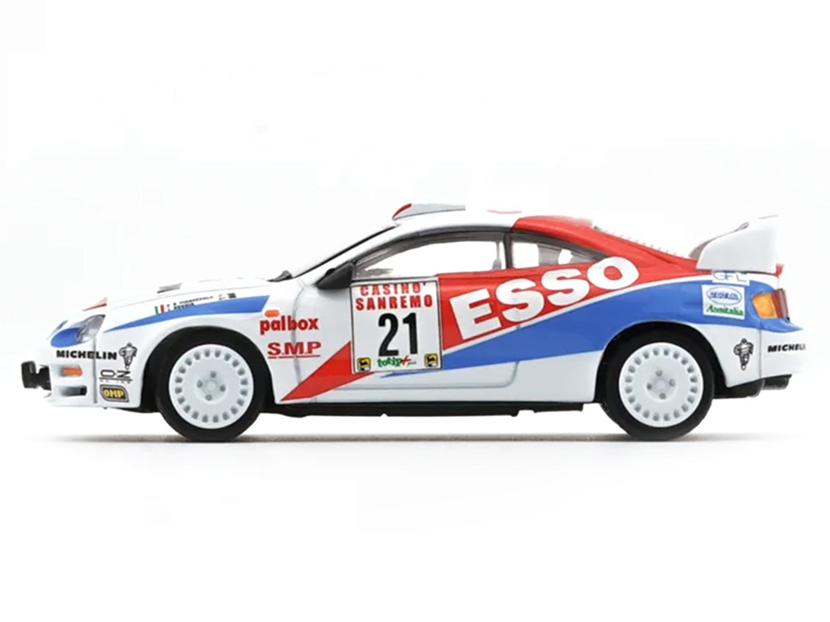 Toyota Celica GT-Four #21 Gilberto Pianezzola - Loris Roggia 'Rallye Sanremo - Rallye d'Italia' (1996) with Extra Wheels 1/64 Diecast Model Car by BM Creations
