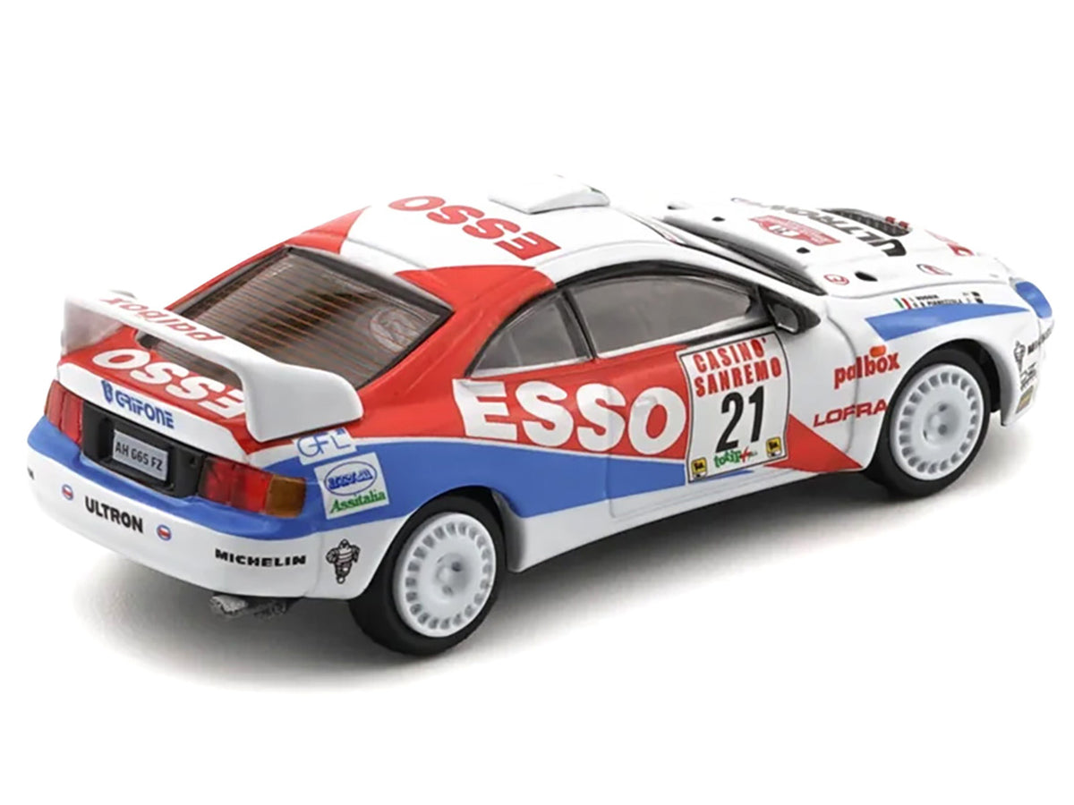 Toyota Celica GT-Four #21 Gilberto Pianezzola - Loris Roggia 'Rallye Sanremo - Rallye d'Italia' (1996) with Extra Wheels 1/64 Diecast Model Car by BM Creations