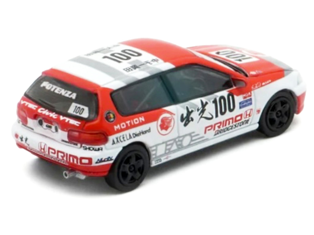 Honda Civic EG6 RHD (Right Hand Drive) #100 Osamu Nakako - Hideki Okada 'Mugen Honda' 'Japanese Touring Car Championship' (1993) 1/64 Diecast Model Car by BM Creations