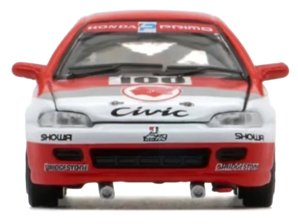 Honda Civic EG6 RHD (Right Hand Drive) #100 Osamu Nakako - Hideki Okada 'Mugen Honda' 'Japanese Touring Car Championship' (1993) 1/64 Diecast Model Car by BM Creations