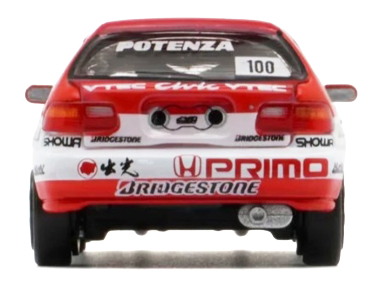 Honda Civic EG6 RHD (Right Hand Drive) #100 Osamu Nakako - Hideki Okada 'Mugen Honda' 'Japanese Touring Car Championship' (1993) 1/64 Diecast Model Car by BM Creations