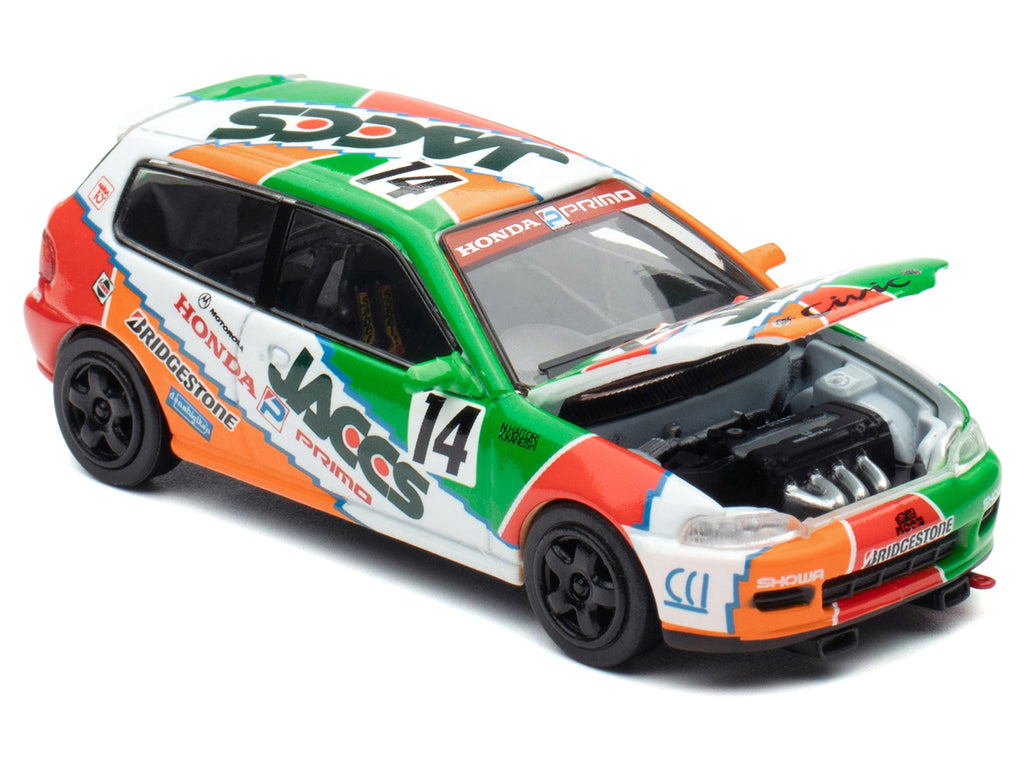 Honda Civic EG6 RHD (Right Hand Drive) #14 JACCS 'Japanese Touring Car Championship' (1993) 1/64 Diecast Model Car by BM Creations