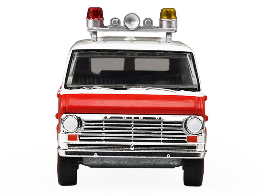 1969 Ford Econoline Ambulance 'Los Angeles Fire Department' Red and White 'Fire & Rescue' Series #5 1/64 Diecast Model Car by Greenlight