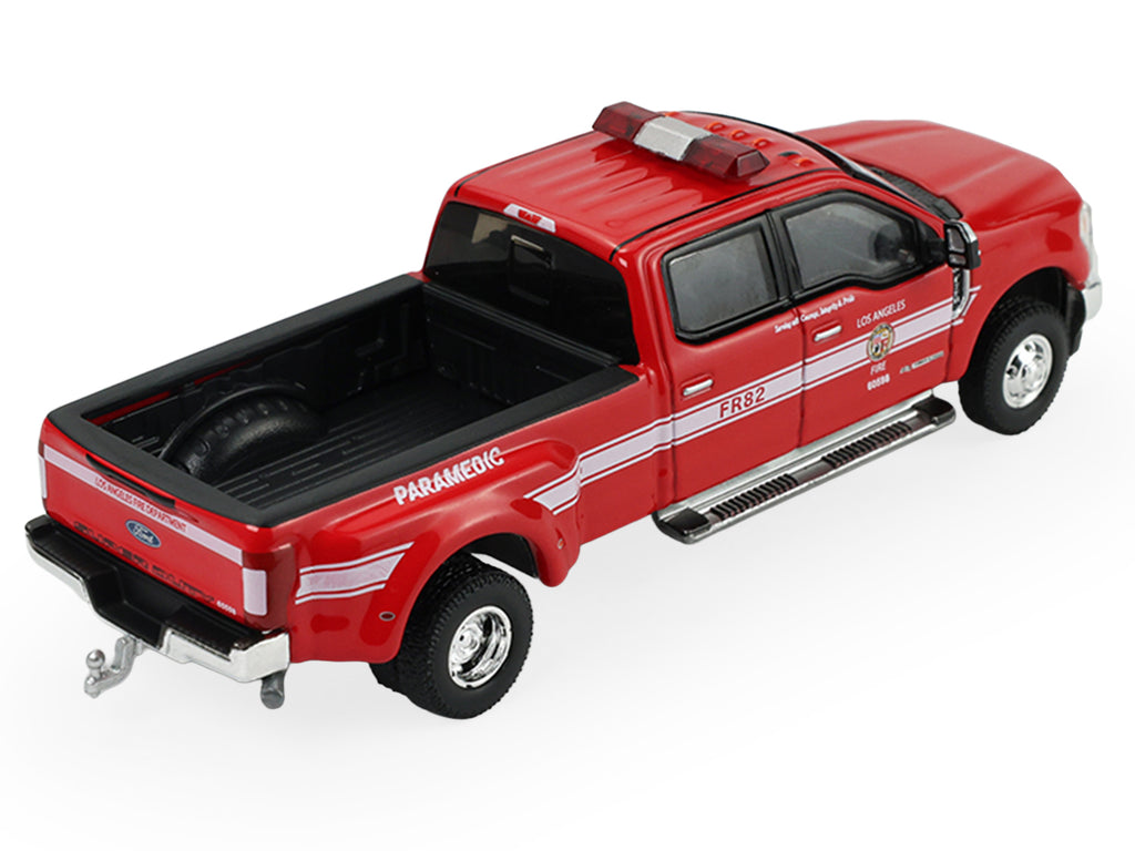 2018 Ford F-350 Pickup Truck 'Los Angeles Fire Department' Red with White Stripes 'Fire & Rescue' Series #5 1/64 Diecast Model Car by Greenlight