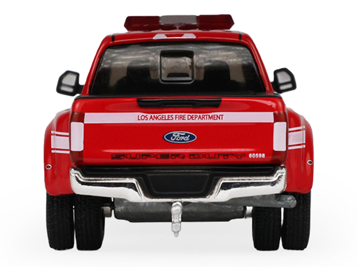 2018 Ford F-350 Pickup Truck 'Los Angeles Fire Department' Red with White Stripes 'Fire & Rescue' Series #5 1/64 Diecast Model Car by Greenlight