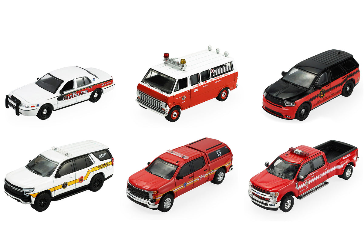 'Fire & Rescue' Series #5 Set of 6 Cars 1/64 Diecast Model Cars by Greenlight