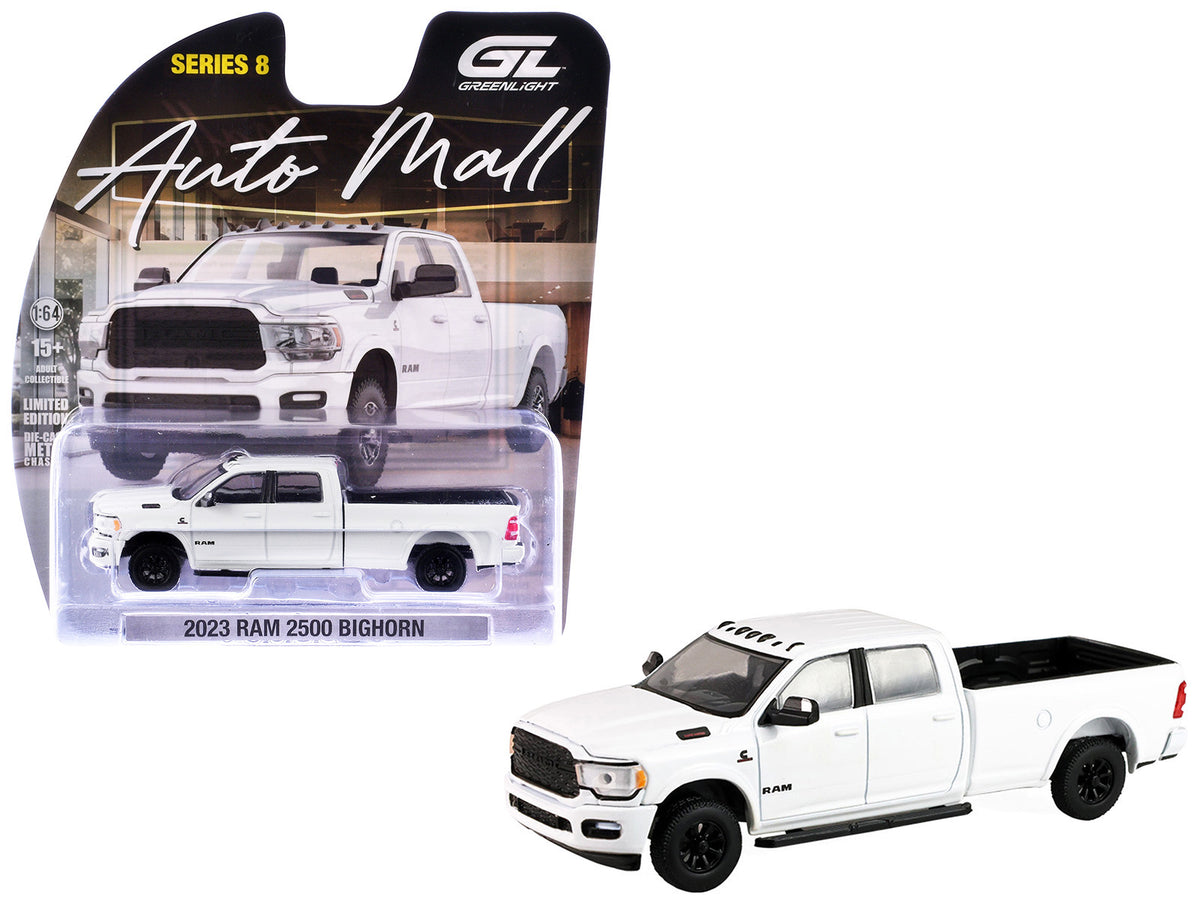 2023 Ram 2500 Bighorn Pickup Truck White 'Auto Mall' Series 8 1/64 Diecast Model Car by Greenlight