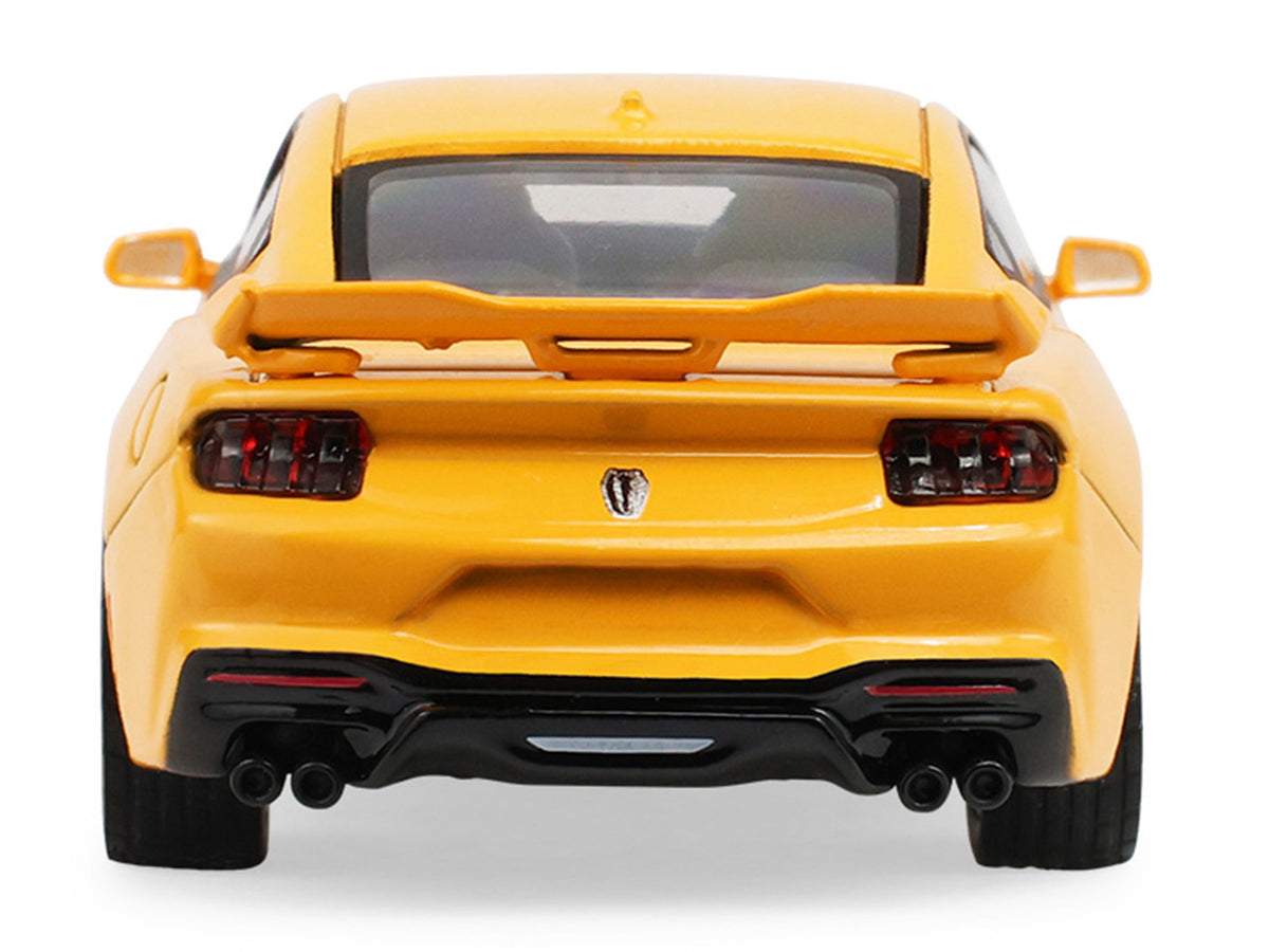 2024 Ford Mustang Dark Horse Yellow Splash Metallic 'Auto Mall' Series 8 1/64 Diecast Model Car by Greenlight