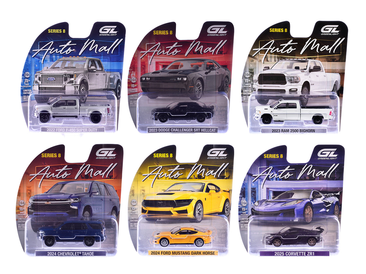 'Auto Mall' Series 8 Set of 6 pieces 1/64 Diecast Model Cars by Greenlight