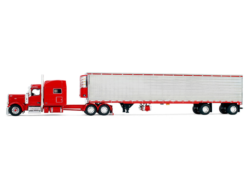 Peterbilt 589 with 78' Mid-Roof Sleeper and 53' Utility Trailer with Reefer 'Blackjack Express LLC' Red 'Big Rigs' Series II #6 1/64 Diecast Model by DCP/First Gear