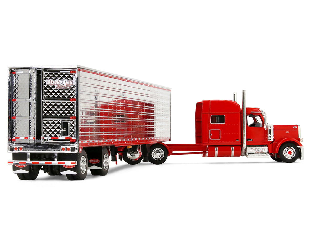 Peterbilt 589 with 78' Mid-Roof Sleeper and 53' Utility Trailer with Reefer 'Blackjack Express LLC' Red 'Big Rigs' Series II #6 1/64 Diecast Model by DCP/First Gear