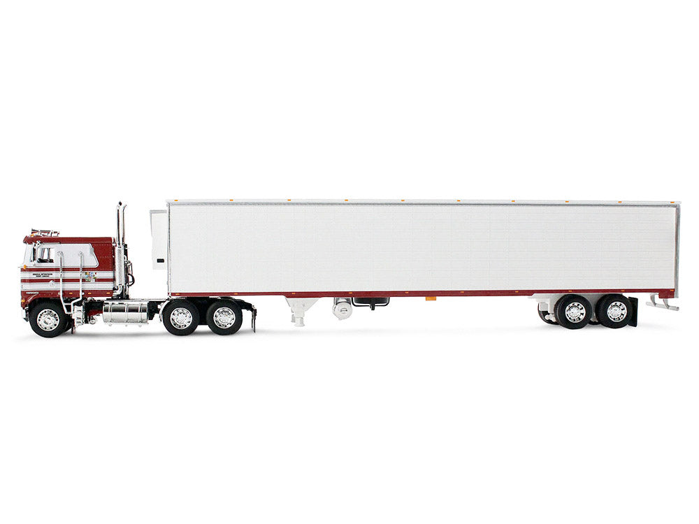 Kenworth K100 COE Flat Top and 53' Utility Trailer with Reefer 'Red's Favorites - Jim Skrinar' Red with White Stripes 1/64 Diecast Model by DCP/First Gear