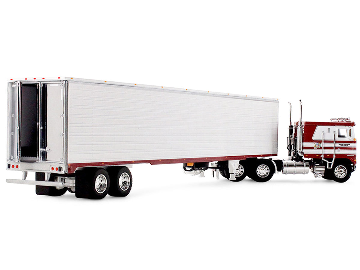 Kenworth K100 COE Flat Top and 53' Utility Trailer with Reefer 'Red's Favorites - Jim Skrinar' Red with White Stripes 1/64 Diecast Model by DCP/First Gear