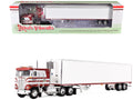 Kenworth K100 COE Flat Top and 53' Utility Trailer with Reefer 'Red's Favorites - Jim Skrinar' Red with White Stripes 1/64 Diecast Model by DCP/First Gear