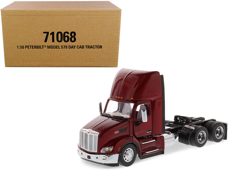 Peterbilt 579 Day Cab Truck Tractor Legendary Red 'Transport Series' 1/50 Diecast Model by Diecast Masters