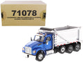 Kenworth T880S SFFA Tandem Axle with Pusher Axle OX Stampede Dump Truck Blue and Chrome 'Transport Series' 1/50 Diecast Model by Diecast Masters
