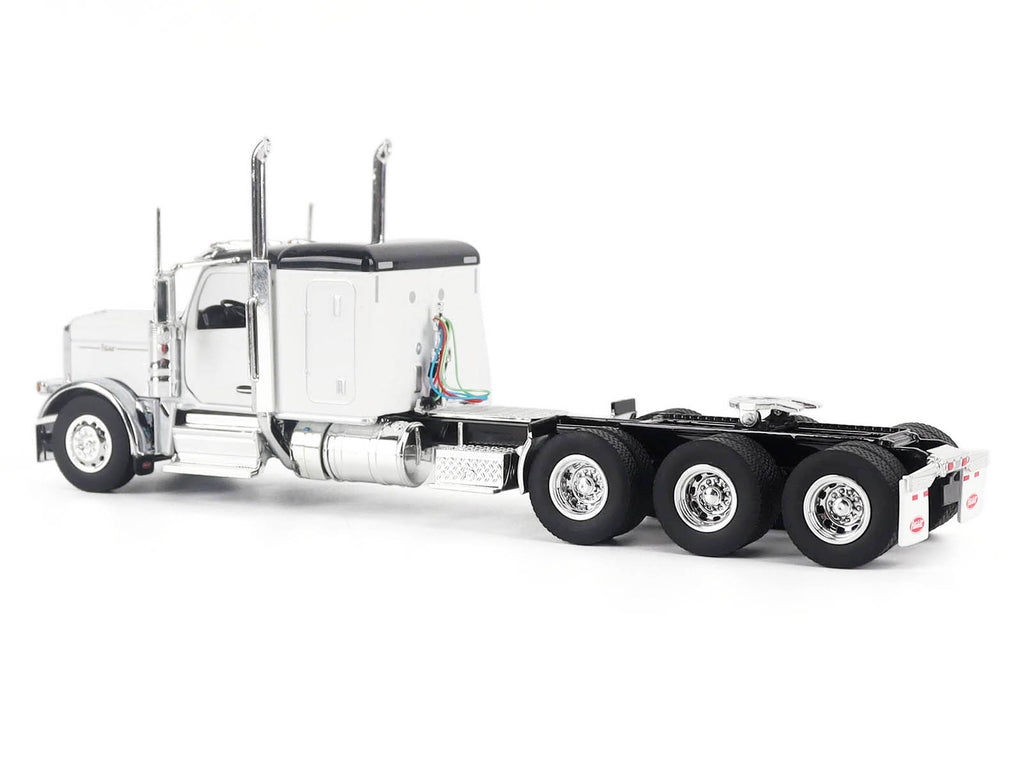 Peterbilt 589 Legendary Package Truck Tractor with 58' Sleeper White with Black Top 'Transport Series' 1/50 Diecast Model by Diecast Masters