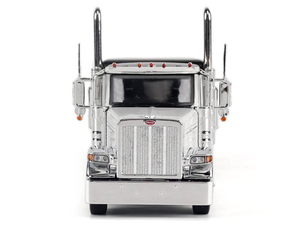 Peterbilt 589 Legendary Package Truck Tractor with 58' Sleeper White with Black Top 'Transport Series' 1/50 Diecast Model by Diecast Masters