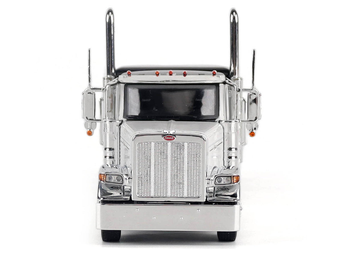 Peterbilt 589 Legendary Package Truck Tractor with 58' Sleeper White with Black Top 'Transport Series' 1/50 Diecast Model by Diecast Masters
