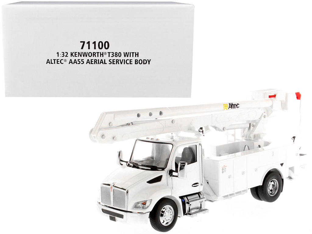 Kenworth T380 with Altec AA55 Aerial Service Truck White 'Transport Series' 1/32 Diecast Model by Diecast Masters