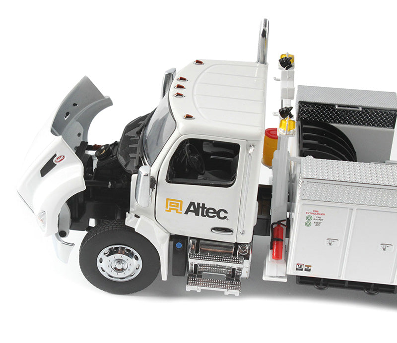 Peterbilt 536 Truck with Altec AA55 Aerial Service Body White 'Transport Series' 1/32 Diecast Model by Diecast Masters