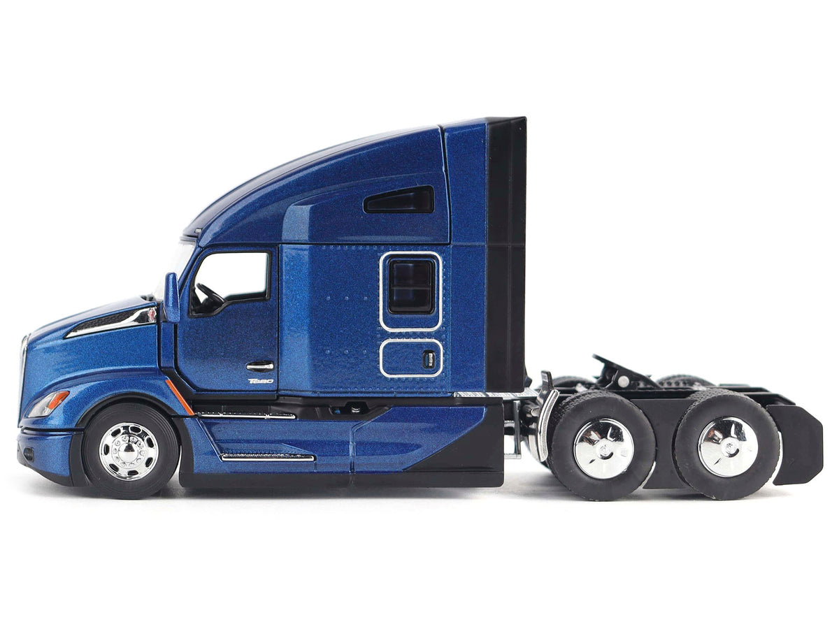 Kenworth T680 Truck Tractor Deep Cerulean Blue Metallic 'Transport Series' 1/50 Diecast Model by Diecast Masters